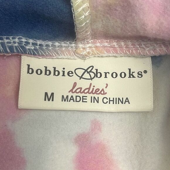 Bobbie Brooks Medium Blue Pink Tie Dye Hoodie Mini Dress NWOT Beach Cover Up - Picture 5 of 9